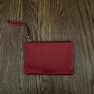 Fossil red and pink leather wristlet